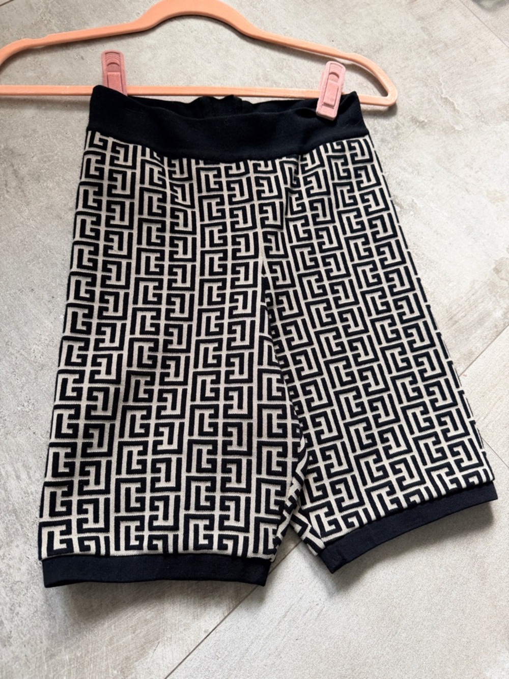 Balmain Geometric Black & Cream Women’s Shorts